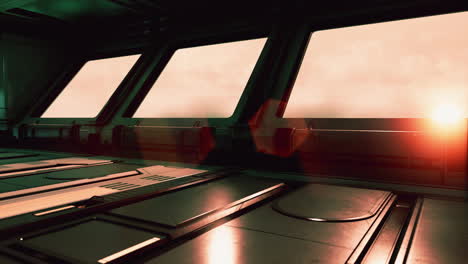 Realistischer-Futuristischer-Science-Fiction-Raumschiffkorridor